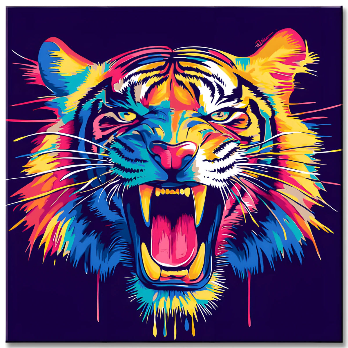 Malen nach Zahlen Tiger in Regenbogenfarben Tierkunst
