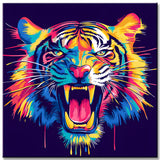 Malen nach Zahlen Tiger in Regenbogenfarben Tierkunst