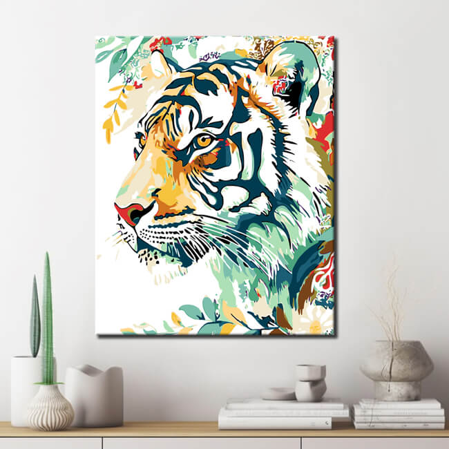 Malen nach Zahlen Löwenportrait Moderne TierKunst Malerei