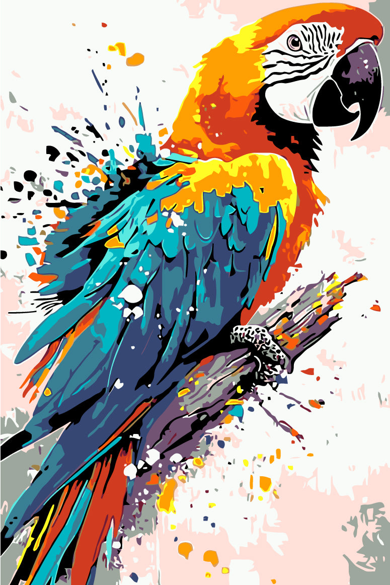 Malen nach Zahlen Papageiportrait Moderne TierKunst Malerei