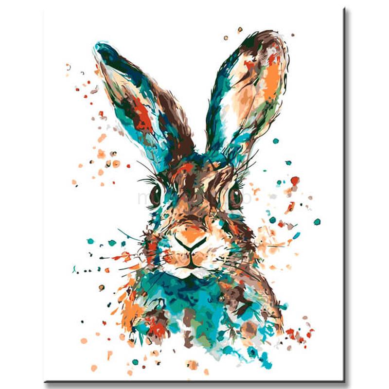 Malen nach Zahlen Hase Tier Moderne TierKunst