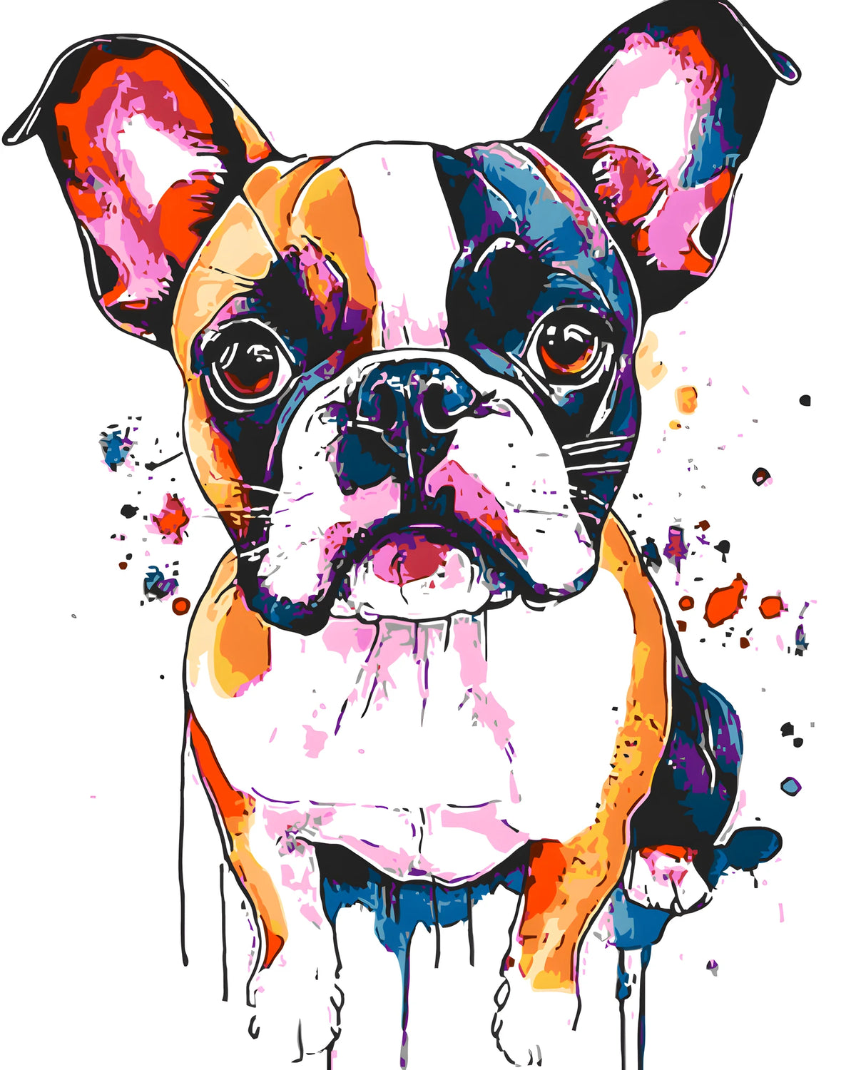 Malen nach Zahlen Mops im Portrait Moderne TierKunst