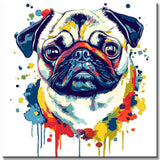 Malen nach Zahlen Hund Mops Portraits Moderne TierKunst