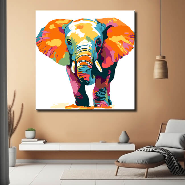 Malen nach Zahlen Kleiner Elefant Moderne TierKunst