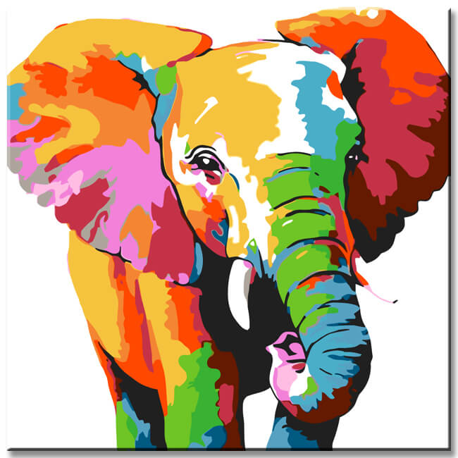 Malen nach Zahlen Kleiner Elefant Portrait Moderne TierKunst