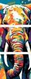 Malen nach Zahlen Elefant Stoßzahn Moderne TierKunst - 3-teilig (Triptychon)