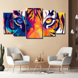 Malen nach Zahlen Tiger Augen Moderne TierKunst - 5-teilig