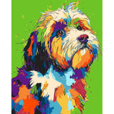 Malen nach Zahlen Bunte Tierwelt Hund Portrait