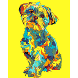 Malen nach Zahlen Bunte Tierwelt Hund im Portrait