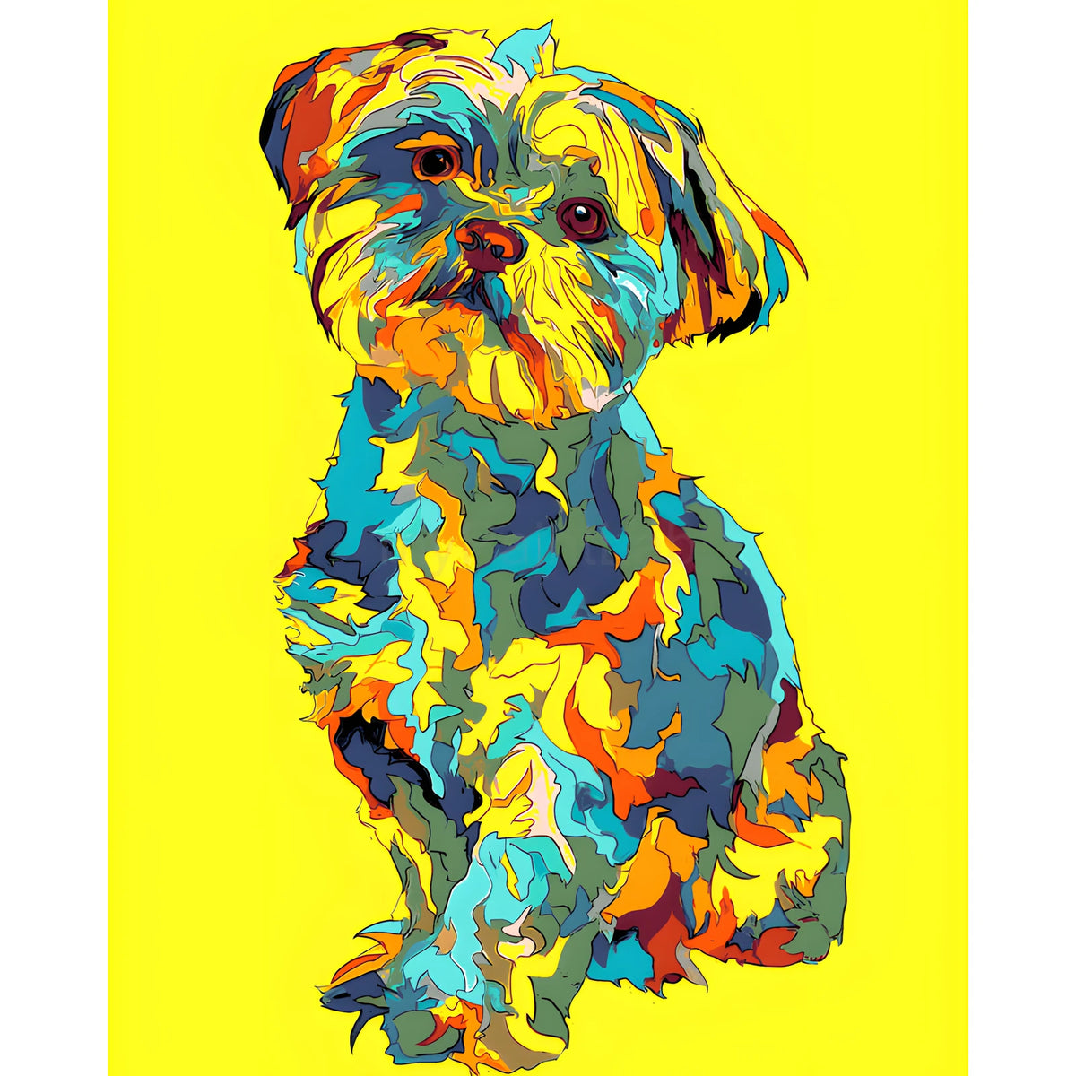 Malen nach Zahlen Bunte Tierwelt Hund im Portrait