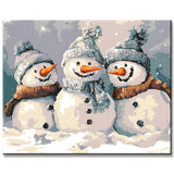 Malen nach Zahlen Weihnachten Schneemann Gruppe