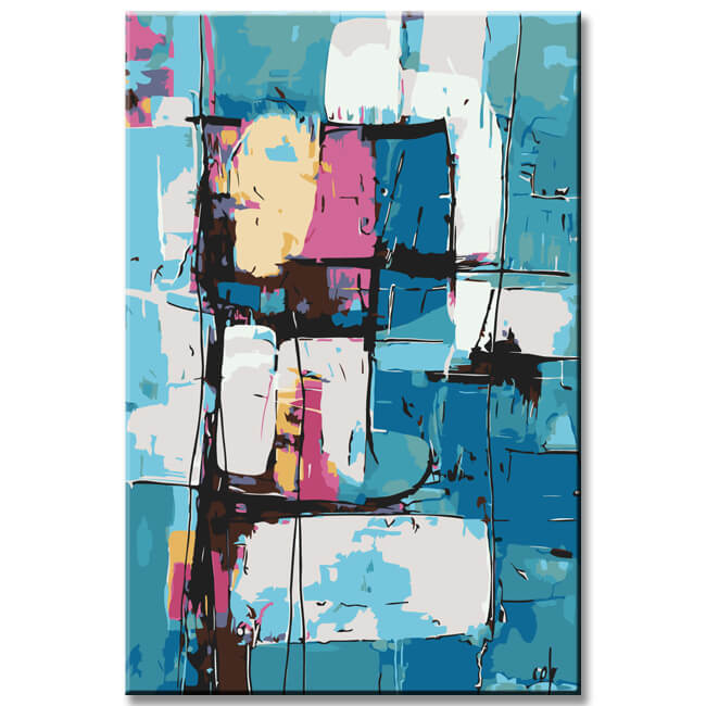 Malen nach Zahlen Abstrakte Kunst Zurück in die Kälte I