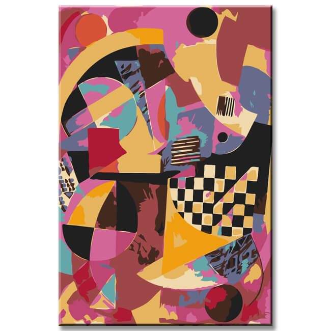 Malen nach Zahlen Abstrakte Kunst mit gemischten Medien VV