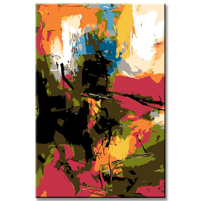 Malen nach Zahlen Abstrakt Sommernacht II