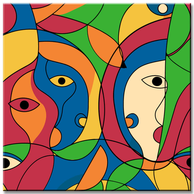 Malen nach Zahlen Abstrakt Farbenfrohe Mädchen