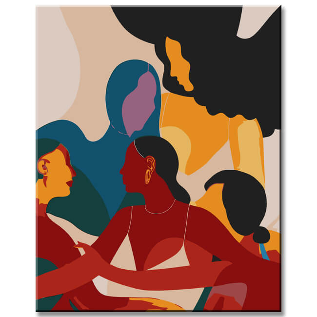 Malen nach Zahlen Abstrakt Helfende Frauen