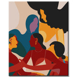 Malen nach Zahlen Abstrakt Helfende Frauen