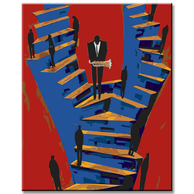 Malen nach Zahlen Abstrakt Aufstieg