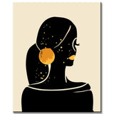 Malen nach Zahlen Abstrakt Schwarze Haare