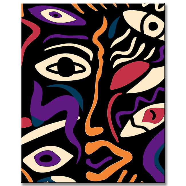 Malen nach Zahlen Abstrakt Teufelsaugen