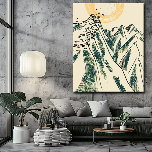 Malen nach Zahlen Abstrakt Rocky Mountains