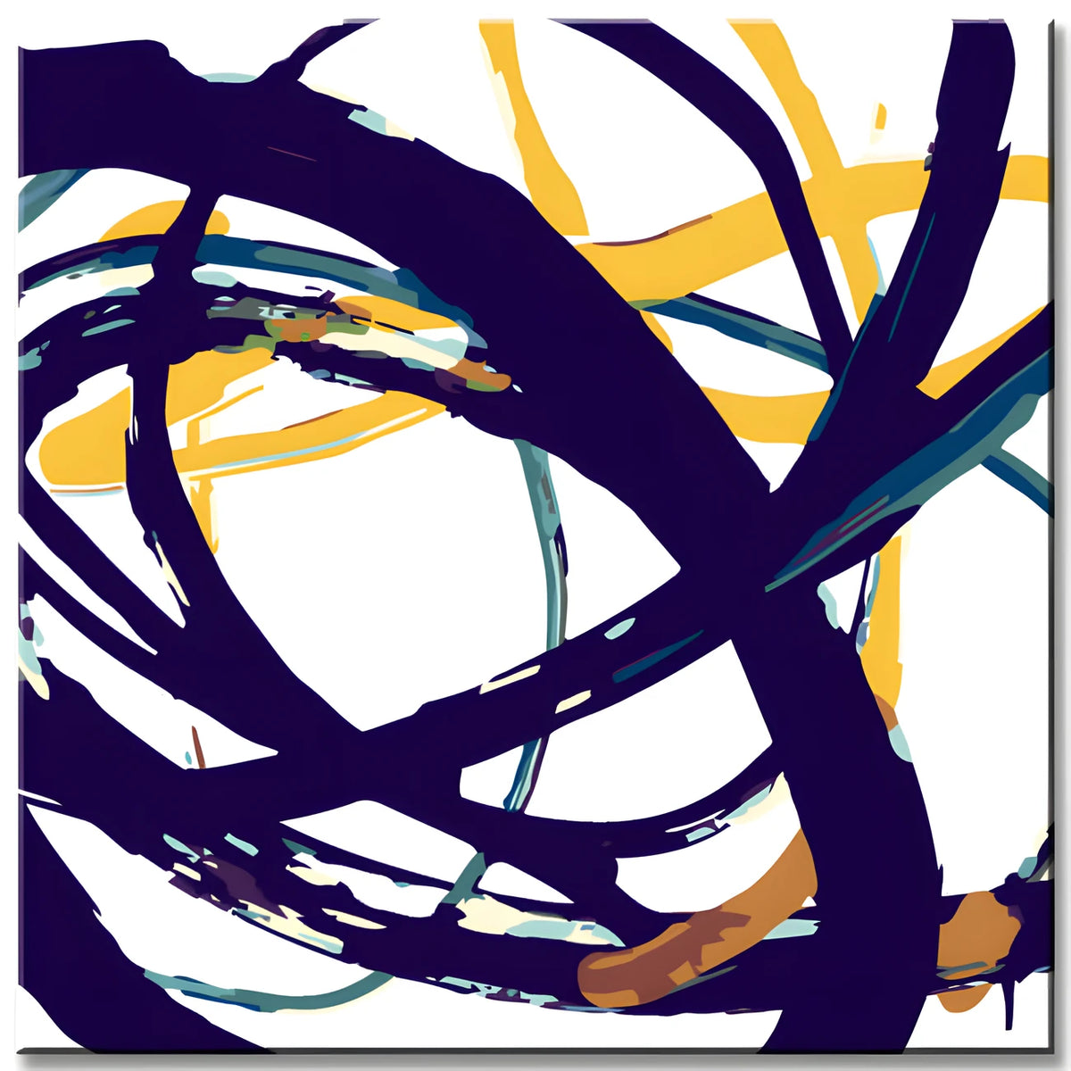 Malen nach Zahlen Moderne Kunst Striche Marineblau und Gold II