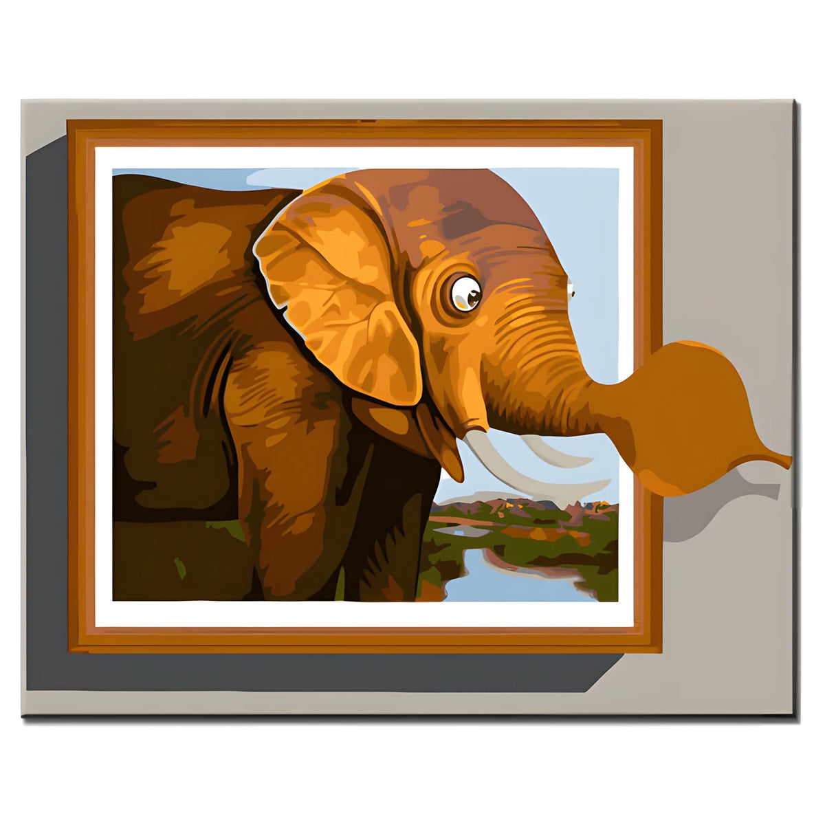 Malen nach Zahlen Tierkunst 3D Elefant