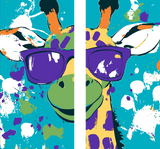Malen nach Zahlen Kunst Comic bunte Giraffe mit Brille 2-teilig