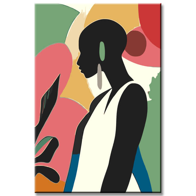 Malen nach Zahlen Kunst Minimalismus Schwarze Frau II