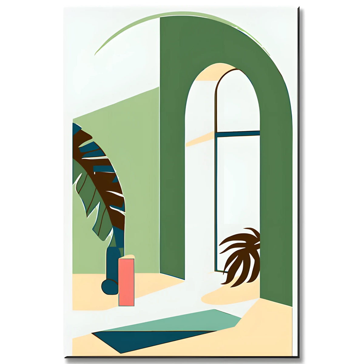 Malen nach Zahlen Kunst Minimalismus Grünes Haus Interieur