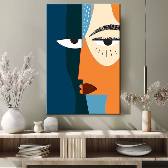 Malen nach Zahlen Kunst Minimalismus Einfache Formen Gesicht III