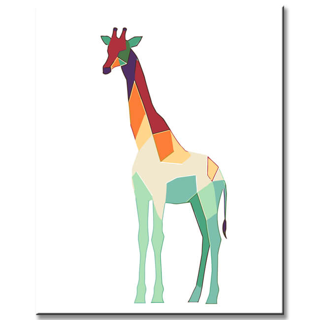 Malen nach Zahlen Kunst Polygon Stil Giraffe