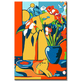 Malen nach Zahlen Kunst Katze und Goldfischglas