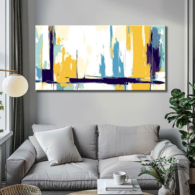 Malen nach Zahlen Kunst Abstrakte Malerei Weiss Gold