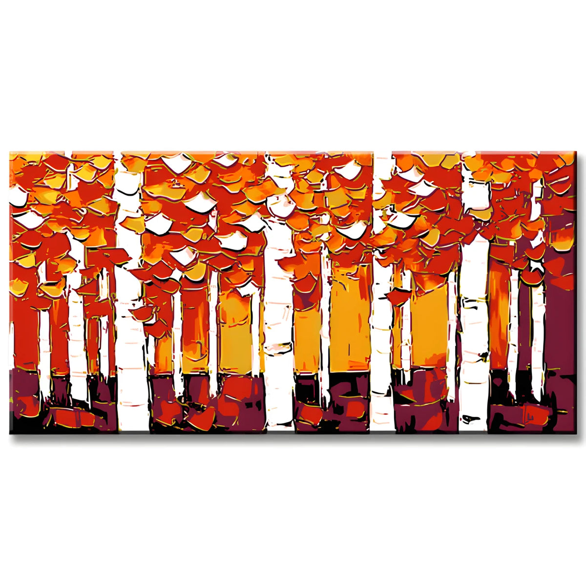 Malen nach Zahlen Kunst Abstrakte Malerei Bäume Rot Orange