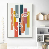 Malen nach Zahlen Kunst Abstrakte Malerei Geometrie Formen und Gesicht