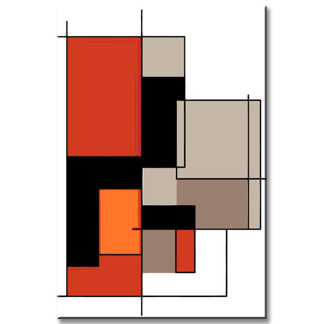 Malen nach Zahlen Kunst Abstrakte Malerei Geometrie Farbige Rechtecke III