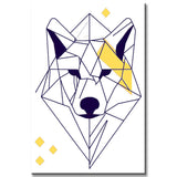 Malen nach Zahlen Kunst Strichzeichung Geometrie Polygon Wolf