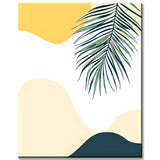 Malen nach Zahlen Kunst Minimalismus Farbige Wolken mit Palmenblätter