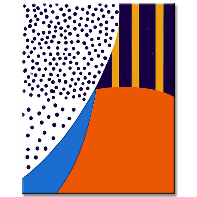 Malen nach Zahlen Kunst Minimalismus Streifen und Punkte