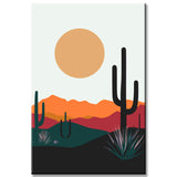 Malen nach Zahlen Kunst Minimalismus Sonne über der Wüste