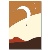 Malen nach Zahlen Kunst Minimalismus Halbmond mit Sternen