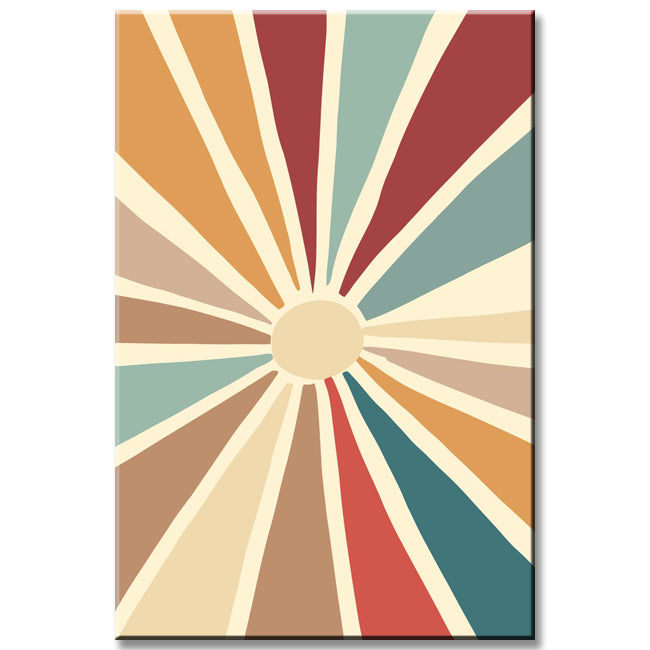 Malen nach Zahlen Kunst Minimalismus bunte Sonnenstrahlen