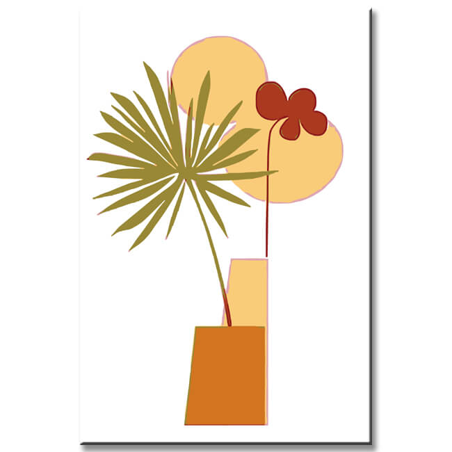 Malen nach Zahlen Kunst Minimalismus zwei Palmenblätter