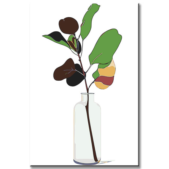 Malen nach Zahlen Kunst Minimalismus Pflanze mit Herzblatt