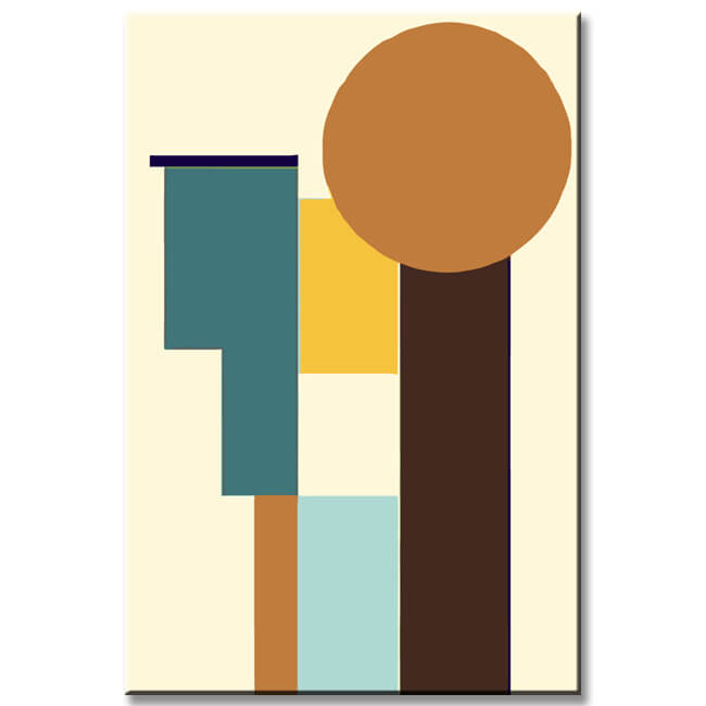 Malen nach Zahlen Kunst Minimalismus bunte Formen