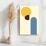 Malen nach Zahlen Kunst Minimalismus schwarzer Regenbogen und halbe Sonne