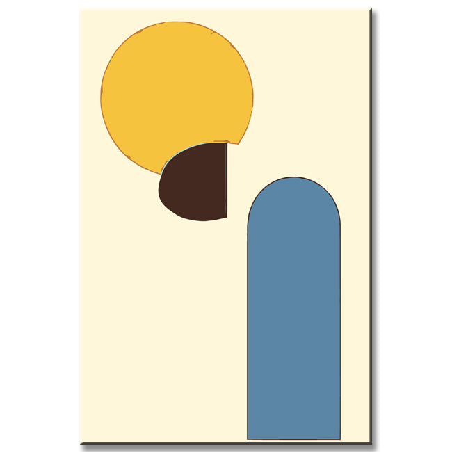 Malen nach Zahlen Kunst Minimalismus schwarzer Regenbogen und halbe Sonne