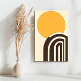 Malen nach Zahlen Kunst Minimalismus Sonne und schwarze Linien