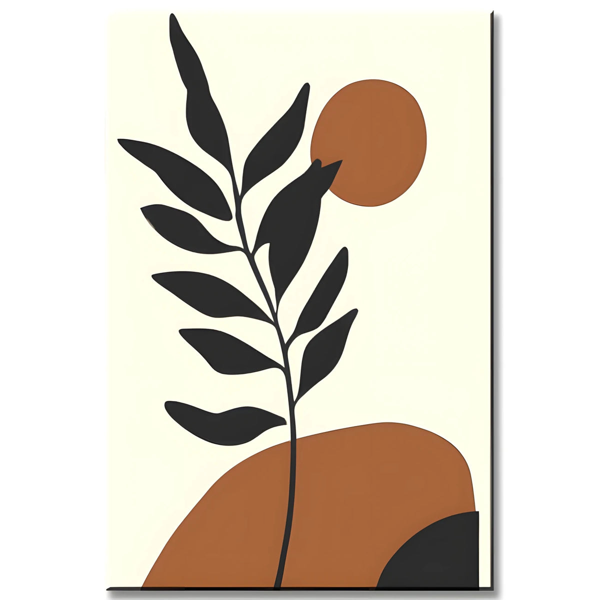 Malen nach Zahlen Kunst Minimalismus Pflanze mit Berge und Sonne